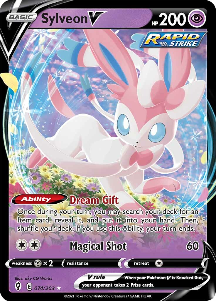 Sylveon V (074/203) [Sword & Shield: Evolving Skies] | Dragon's Lair Comics and Fantasy Houston TX