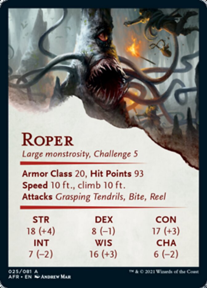 Roper Art Card [Dungeons & Dragons: Adventures in the Forgotten Realms Art Series] | Dragon's Lair Comics and Fantasy Houston TX