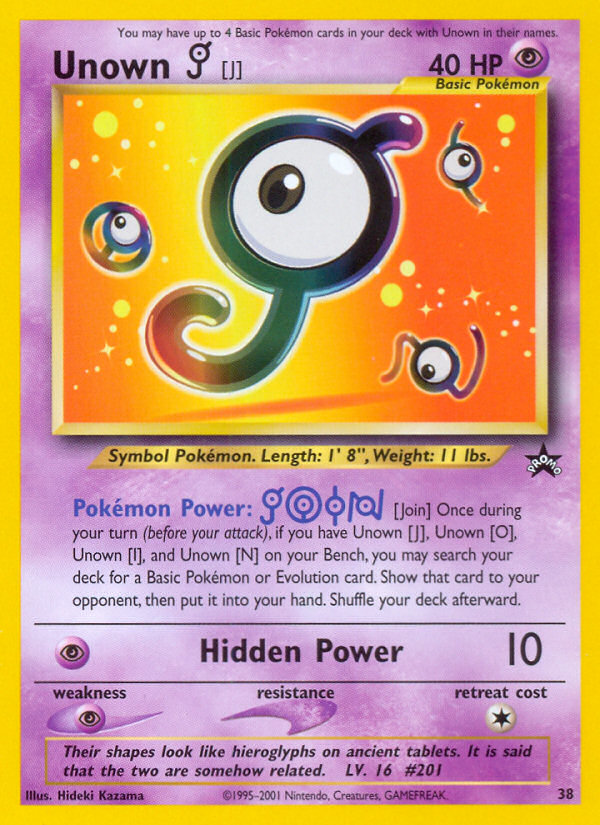 Unown [J] (38) [Wizards of the Coast: Black Star Promos] | Dragon's Lair Comics and Fantasy Houston TX