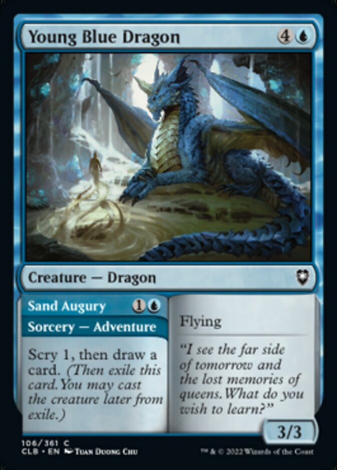 Young Blue Dragon // Sand Augury [Commander Legends: Battle for Baldur's Gate] | Dragon's Lair Comics and Fantasy Houston TX