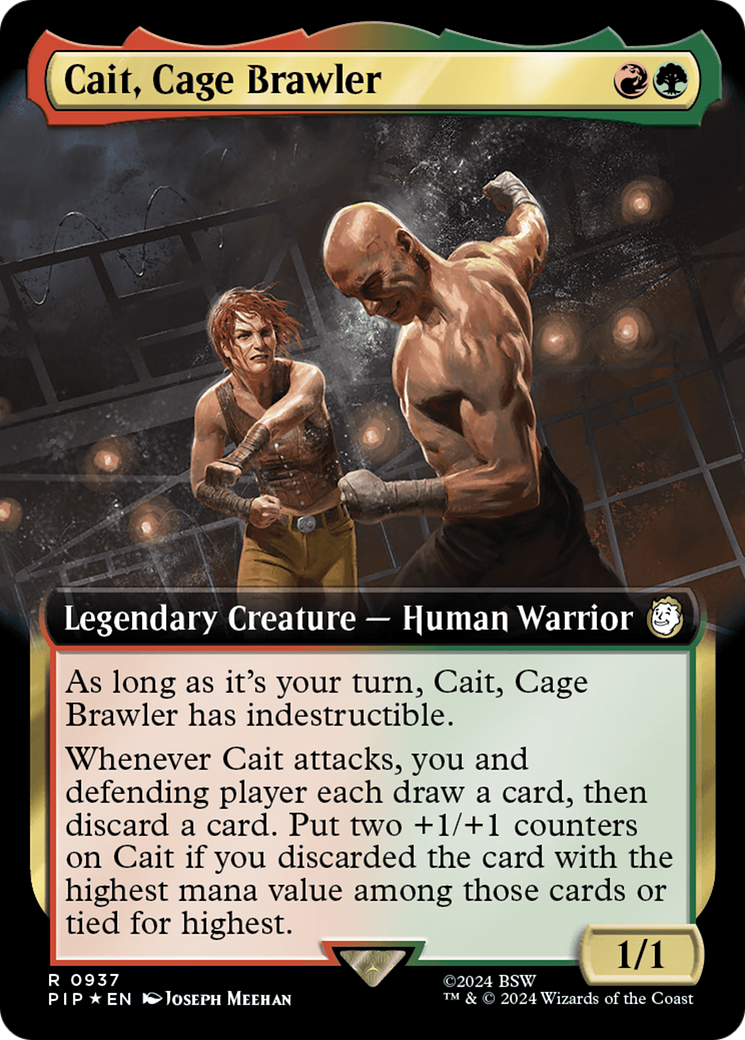 Cait, Cage Brawler (Extended Art) (Surge Foil) [Fallout] | Dragon's Lair Comics and Fantasy Houston TX