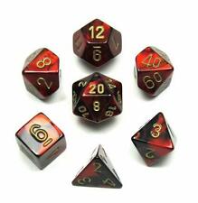 Chessex Gemini 3 Poly Black Red/Gold Poly 7 Set | Dragon's Lair Comics and Fantasy Houston TX