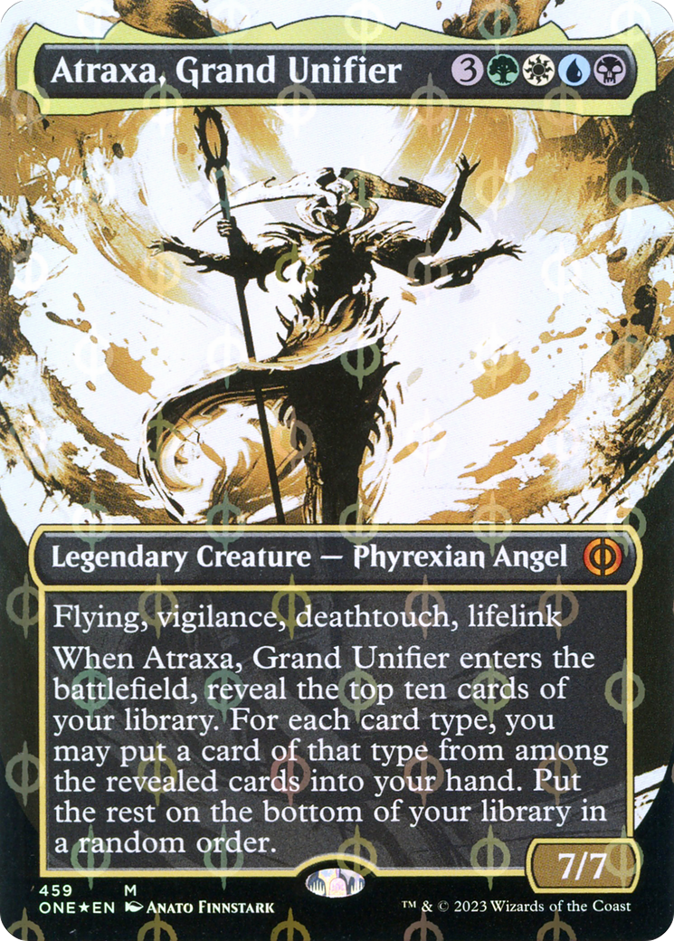 Atraxa, Grand Unifier (Borderless Ichor Step-and-Compleat Foil) [Phyrexia: All Will Be One] | Dragon's Lair Comics and Fantasy Houston TX