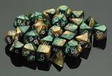 Chessex Gemini 12mm D6 Gold Green/White 36 ct | Dragon's Lair Comics and Fantasy Houston TX