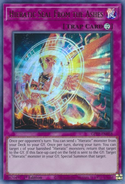 Hieratic Seal from the Ashes [GFTP-EN058] Ultra Rare | Dragon's Lair Comics and Fantasy Houston TX