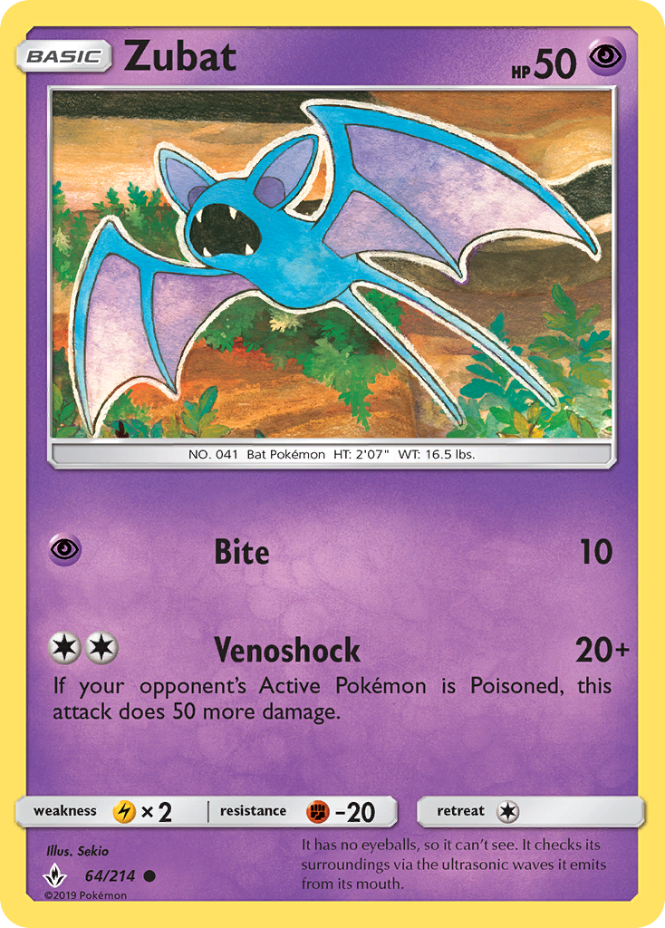 Zubat (64/214) [Sun & Moon: Unbroken Bonds] | Dragon's Lair Comics and Fantasy Houston TX