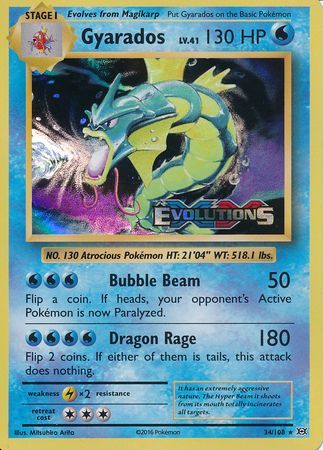 Gyarados (34/108) (XY Evolutions Prerelease) [XY: Black Star Promos] | Dragon's Lair Comics and Fantasy Houston TX