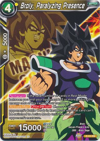 Broly, Paralyzing Presence (P-111) [Magnificent Collection Forsaken Warrior] | Dragon's Lair Comics and Fantasy Houston TX