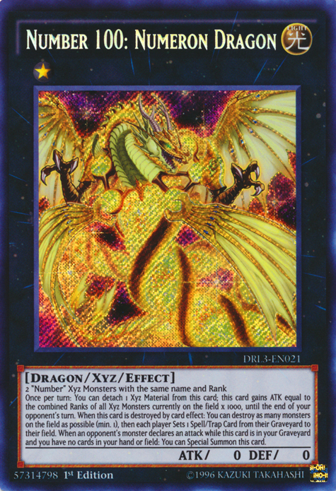 Number 100: Numeron Dragon [DRL3-EN021] Secret Rare | Dragon's Lair Comics and Fantasy Houston TX