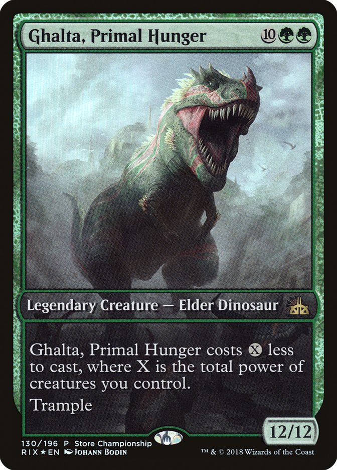 Ghalta, Primal Hunger (Store Championship) (Full Art) [Rivals of Ixalan Promos] | Dragon's Lair Comics and Fantasy Houston TX