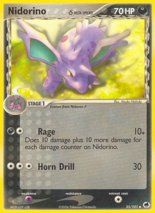 Nidorino (35/101) (Delta Species) [EX: Dragon Frontiers] | Dragon's Lair Comics and Fantasy Houston TX