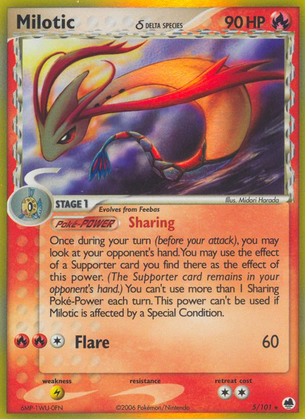 Milotic (5/101) (Delta Species) [EX: Dragon Frontiers] | Dragon's Lair Comics and Fantasy Houston TX