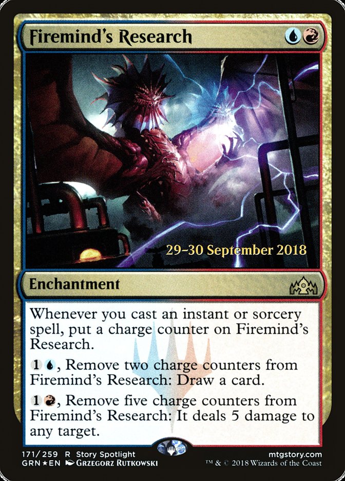 Firemind's Research [Guilds of Ravnica Prerelease Promos] | Dragon's Lair Comics and Fantasy Houston TX