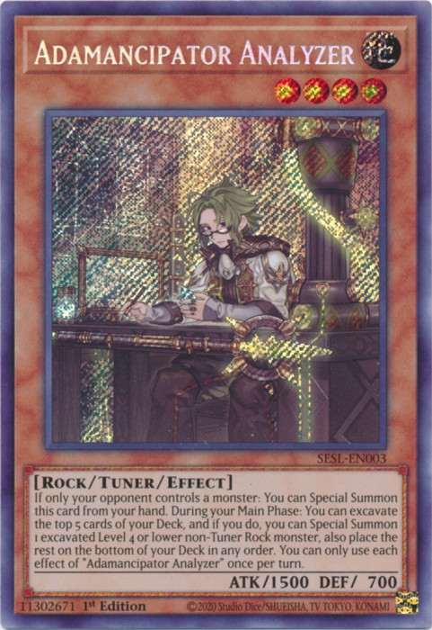 Adamancipator Analyzer [SESL-EN003] Secret Rare | Dragon's Lair Comics and Fantasy Houston TX