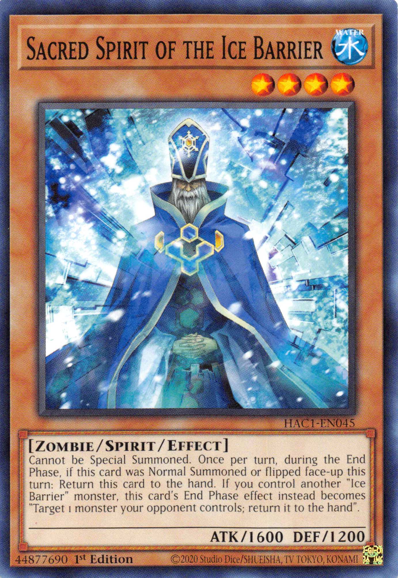 Sacred Spirit of the Ice Barrier (Duel Terminal) [HAC1-EN045] Parallel Rare | Dragon's Lair Comics and Fantasy Houston TX