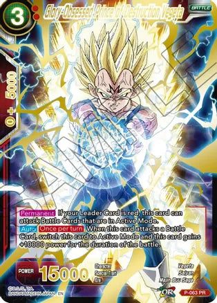 Glory-Obsessed Prince of Destruction Vegeta (Gold Stamped) (P-063) [Mythic Booster] | Dragon's Lair Comics and Fantasy Houston TX