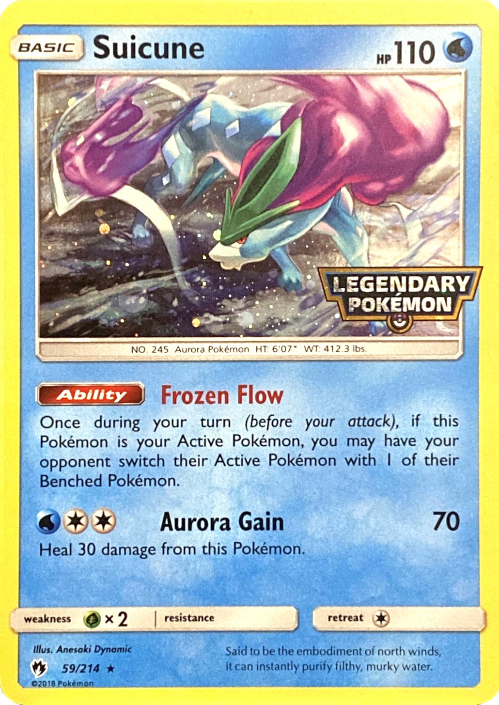 Suicune (59/214) (Legendary Pokemon Stamped) [Sun & Moon: Lost Thunder] | Dragon's Lair Comics and Fantasy Houston TX