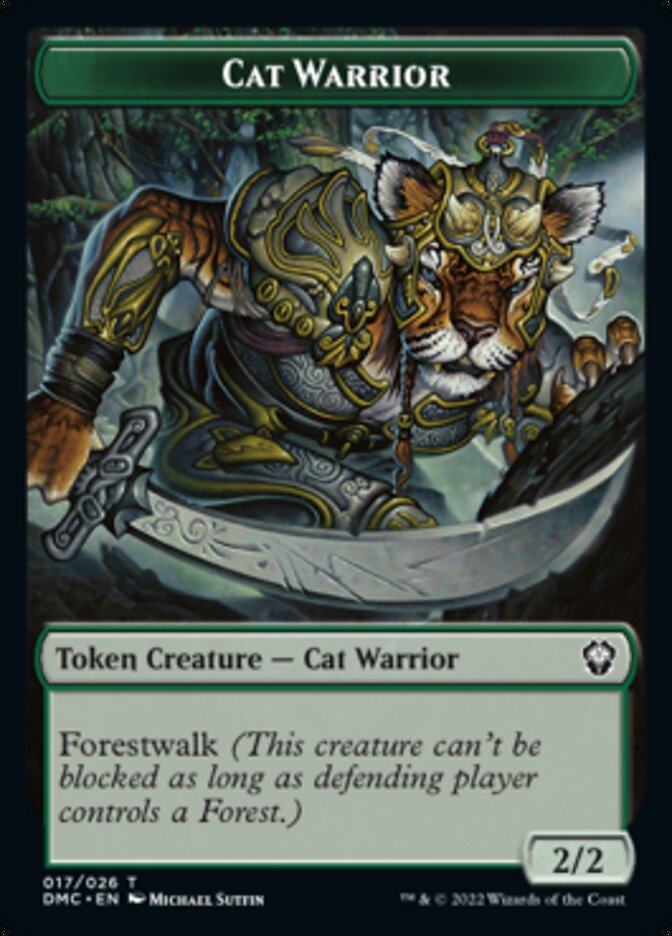 Cat Warrior Token [Dominaria United Commander Tokens] | Dragon's Lair Comics and Fantasy Houston TX