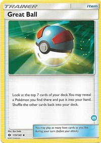 Great Ball (119/149) (Deck Exclusive #25) [Sun & Moon: Trainer Kit - Alolan Ninetales] | Dragon's Lair Comics and Fantasy Houston TX