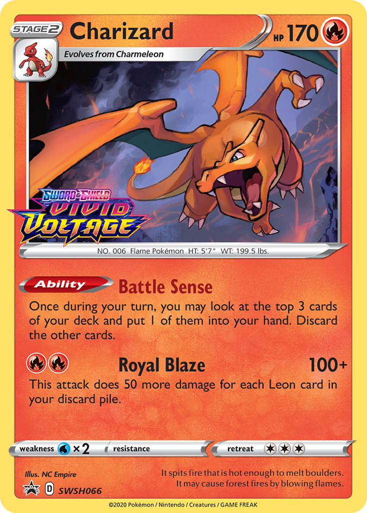 Charizard (SWSH066) (Prerelease Promo) [Sword & Shield: Black Star Promos] | Dragon's Lair Comics and Fantasy Houston TX