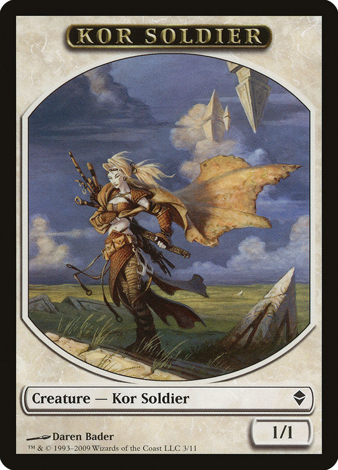 Kor Soldier Token [Zendikar Tokens] | Dragon's Lair Comics and Fantasy Houston TX