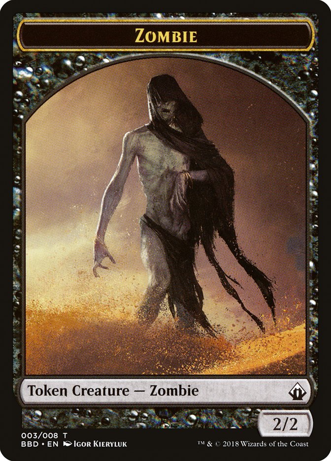 Zombie Token [Battlebond Tokens] | Dragon's Lair Comics and Fantasy Houston TX