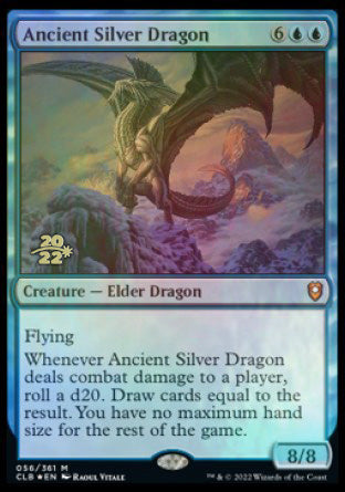 Ancient Silver Dragon [Commander Legends: Battle for Baldur's Gate Prerelease Promos] | Dragon's Lair Comics and Fantasy Houston TX