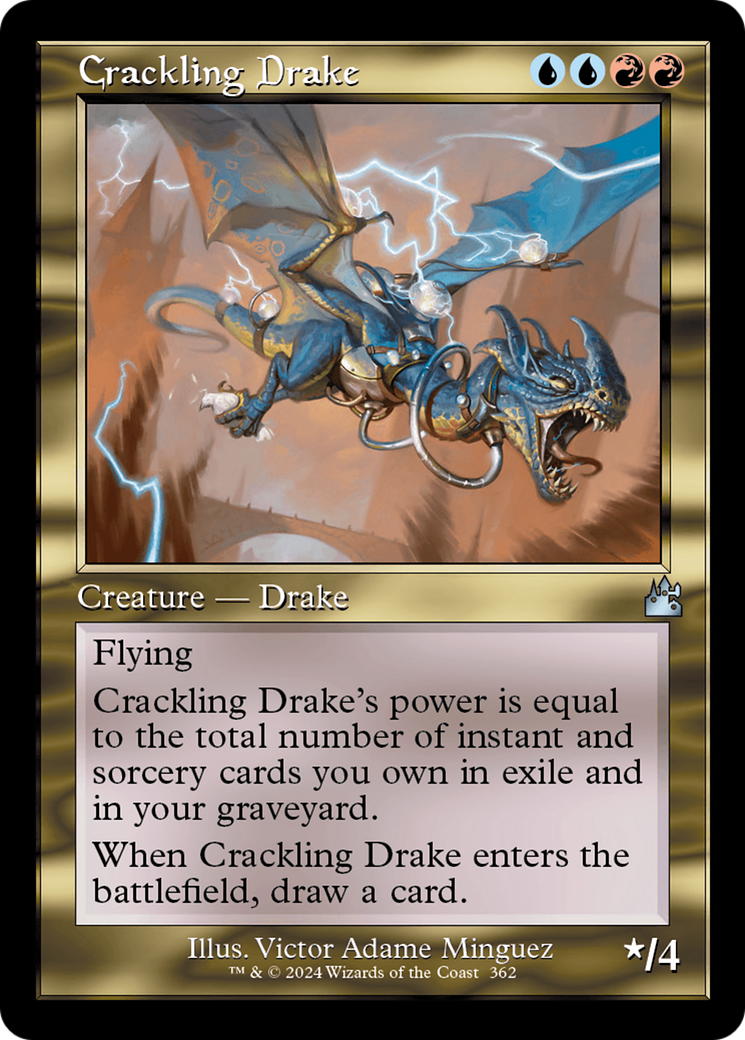 Crackling Drake (Retro Frame) [Ravnica Remastered] | Dragon's Lair Comics and Fantasy Houston TX