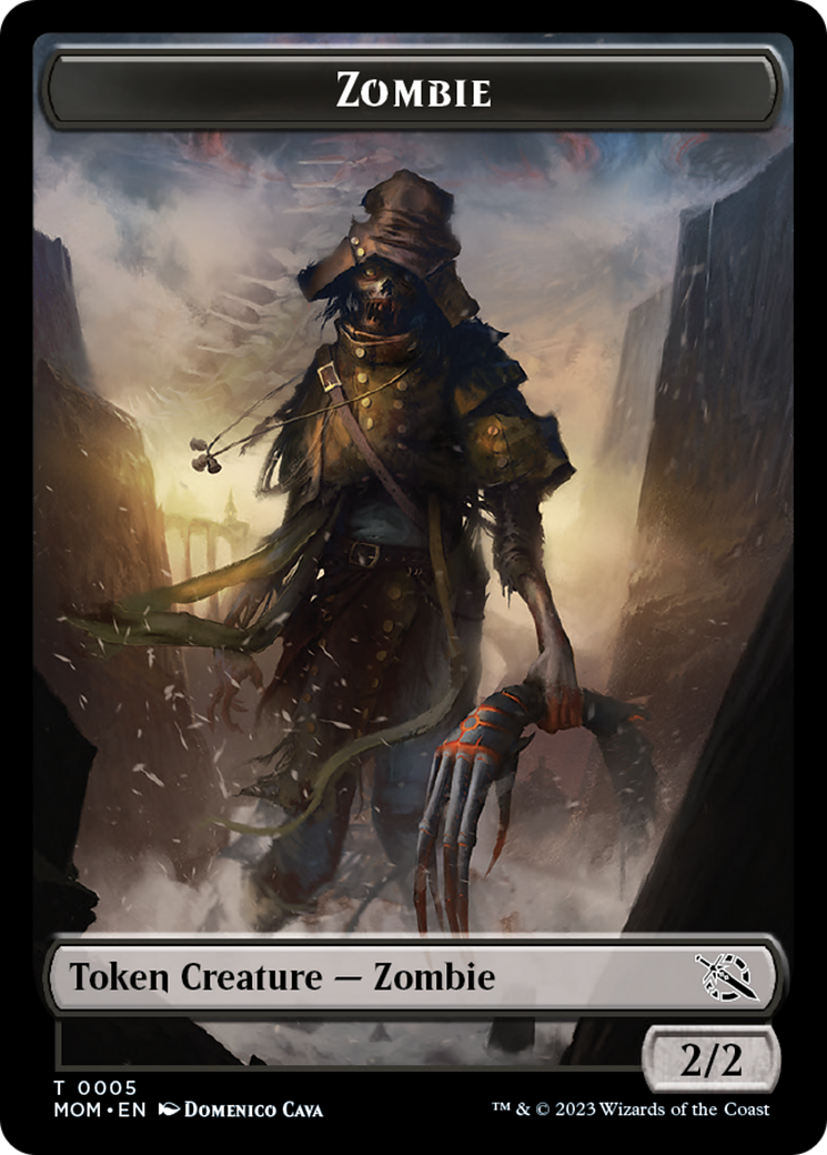 Warrior // Zombie Double-Sided Token [March of the Machine Tokens] | Dragon's Lair Comics and Fantasy Houston TX