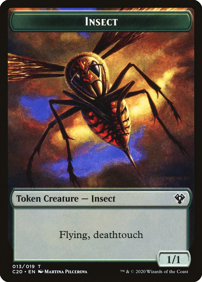 Spirit // Insect (013) Double-Sided Token [Commander 2020 Tokens] | Dragon's Lair Comics and Fantasy Houston TX