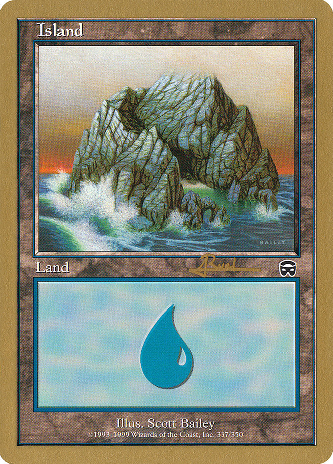 Island (ar337) (Antoine Ruel) [World Championship Decks 2001] | Dragon's Lair Comics and Fantasy Houston TX