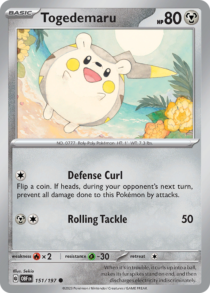 Togedemaru (151/197) [Scarlet & Violet: Obsidian Flames] | Dragon's Lair Comics and Fantasy Houston TX