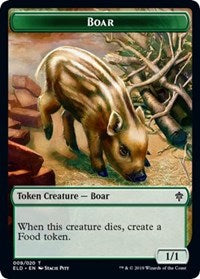 Boar // Food (15) Double-Sided Token [Throne of Eldraine Tokens] | Dragon's Lair Comics and Fantasy Houston TX