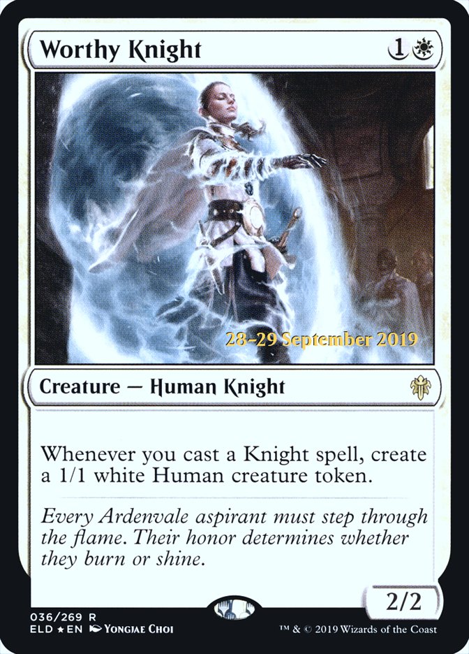 Worthy Knight [Throne of Eldraine Prerelease Promos] | Dragon's Lair Comics and Fantasy Houston TX