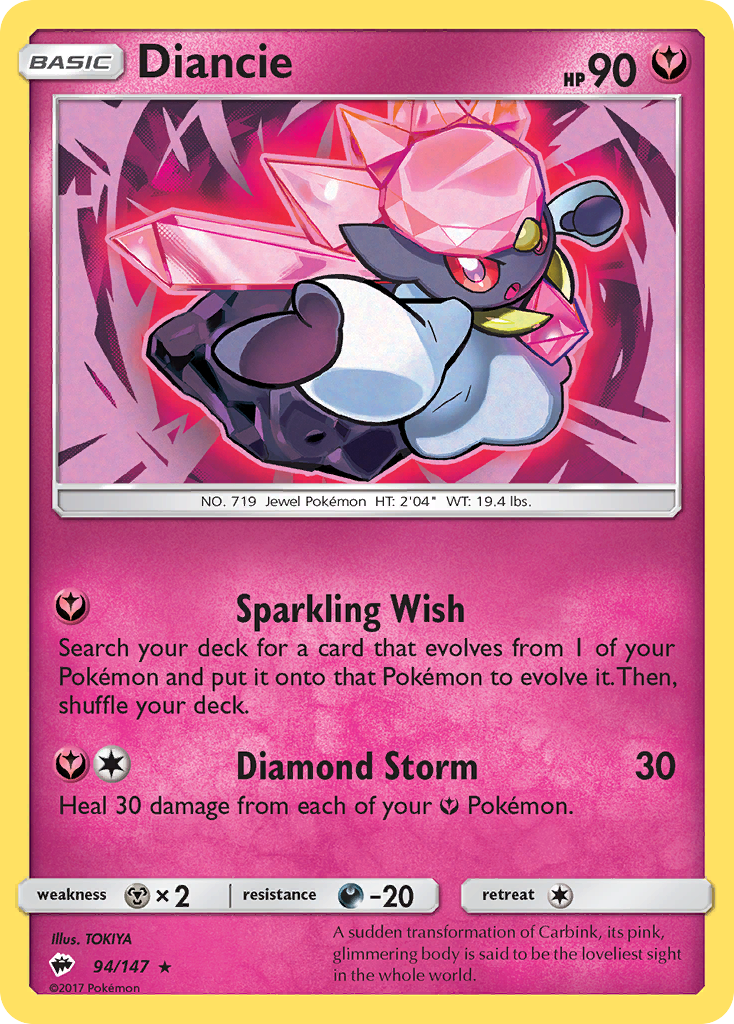 Diancie (94/147) [Sun & Moon: Burning Shadows] | Dragon's Lair Comics and Fantasy Houston TX