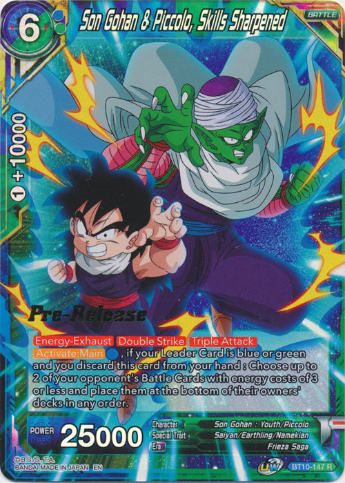 Son Gohan & Piccolo, Skills Sharpened (BT10-147) [Rise of the Unison Warrior Prerelease Promos] | Dragon's Lair Comics and Fantasy Houston TX