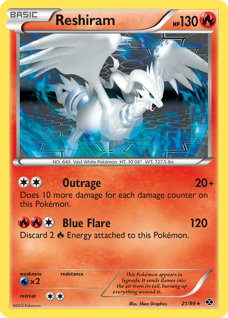 Reshiram (21/99) [Black & White: Next Destinies] | Dragon's Lair Comics and Fantasy Houston TX