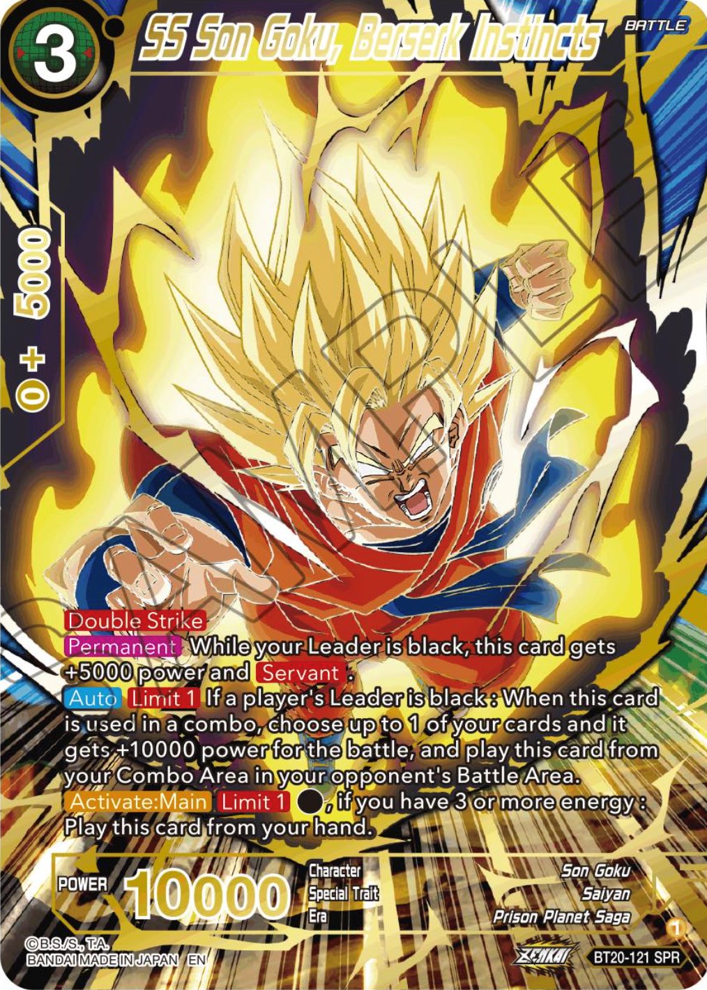 SS Son Goku, Berserk Instincts (SPR) (BT20-121) [Power Absorbed] | Dragon's Lair Comics and Fantasy Houston TX