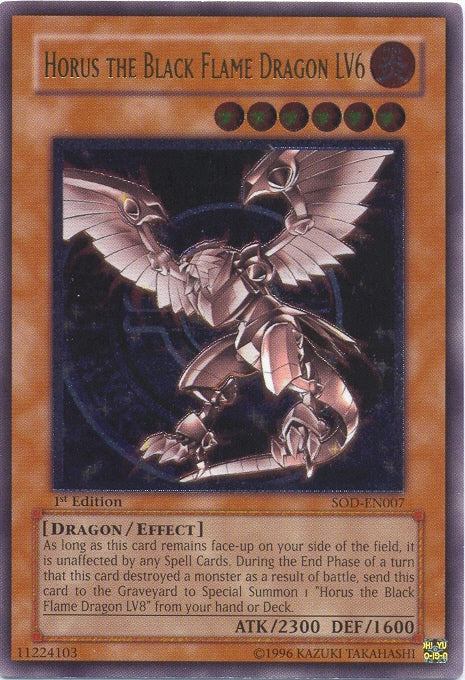 Horus the Black Flame Dragon LV6 [SOD-EN007] Ultimate Rare | Dragon's Lair Comics and Fantasy Houston TX