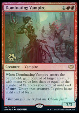 Dominating Vampire [Innistrad: Crimson Vow Prerelease Promos] | Dragon's Lair Comics and Fantasy Houston TX