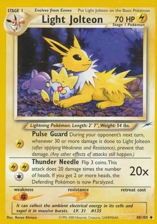 Light Jolteon (48/105) [Neo Destiny Unlimited] | Dragon's Lair Comics and Fantasy Houston TX