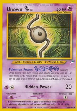 Unown [S] (87/105) [Neo Destiny Unlimited] | Dragon's Lair Comics and Fantasy Houston TX