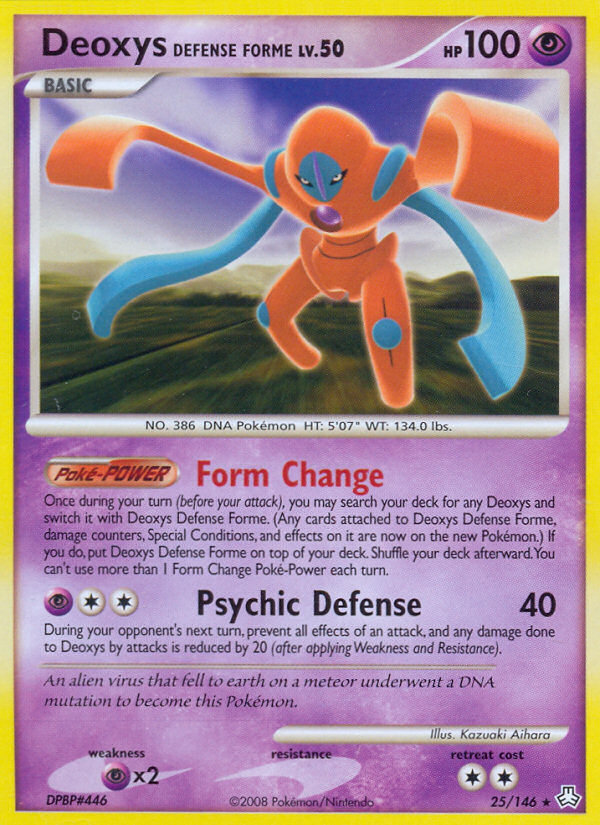 Deoxys Defense Forme (25/146) [Diamond & Pearl: Legends Awakened] | Dragon's Lair Comics and Fantasy Houston TX