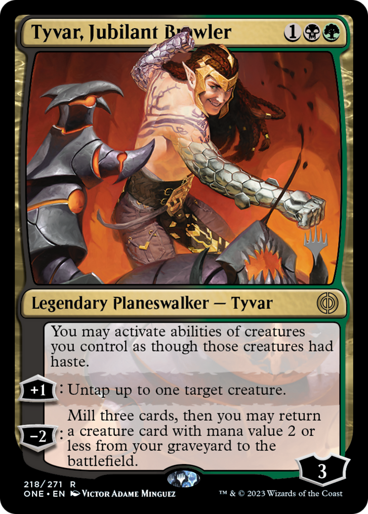 Tyvar, Jubilant Brawler (Promo Pack) [Phyrexia: All Will Be One Promos] | Dragon's Lair Comics and Fantasy Houston TX