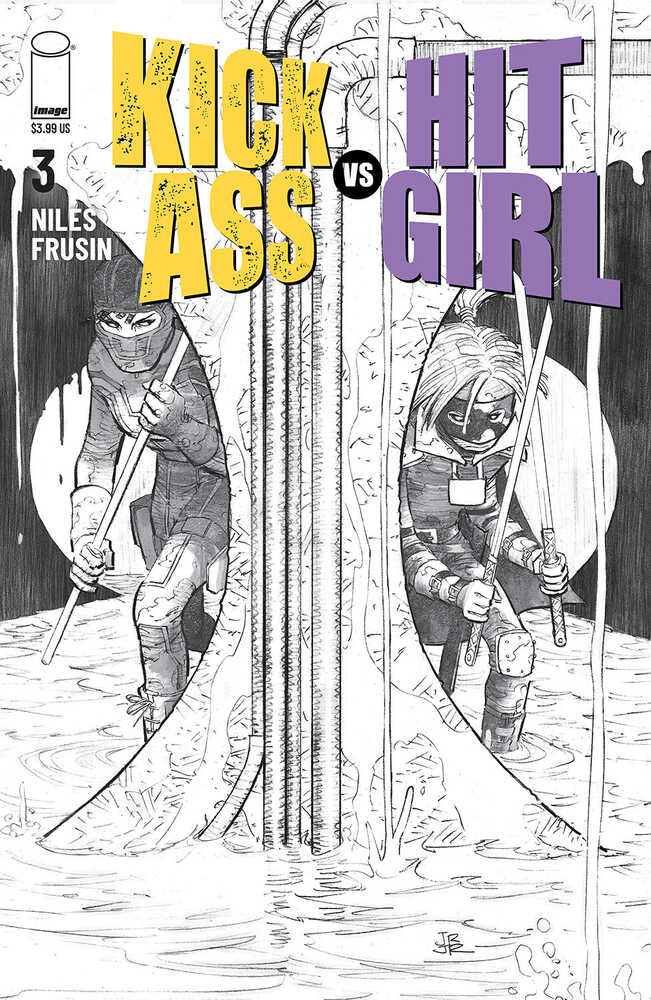 Kick-Ass vs Hit-Girl #3 (Of 5) Cover B Black & White Romita Jr (Mature) | Dragon's Lair Comics and Fantasy Houston TX