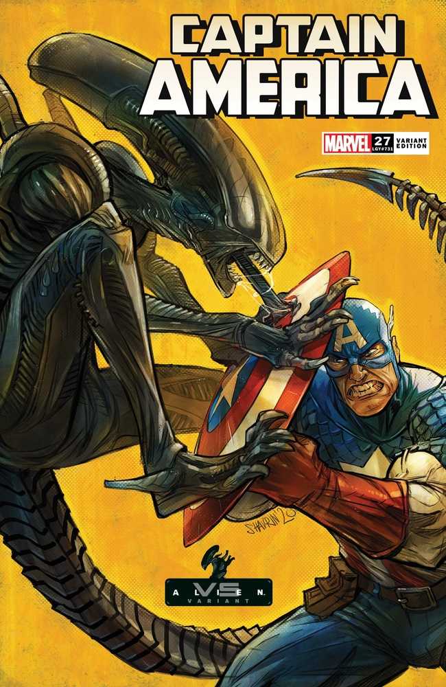 Captain America #27 Shavrin Marvel vs Alien Variant | Dragon's Lair Comics and Fantasy Houston TX