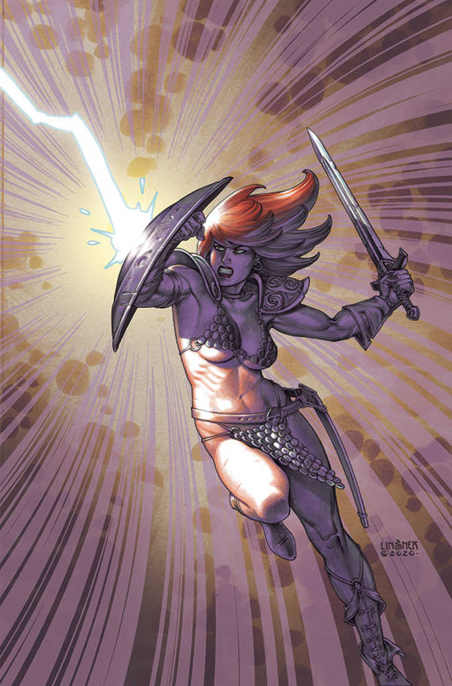 Red Sonja The Superpowers #4 Linsner Limited Full Art Cover | Dragon's Lair Comics and Fantasy Houston TX