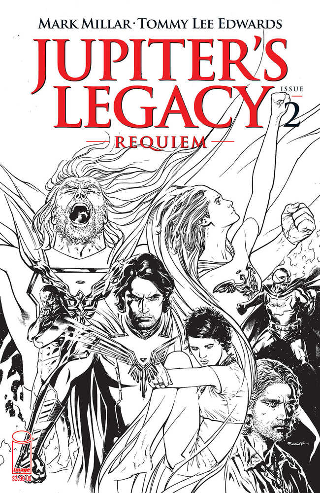 Jupiters Legacy Requiem #2 (Of 12) Cover C Sook Black & White (Mature) | Dragon's Lair Comics and Fantasy Houston TX