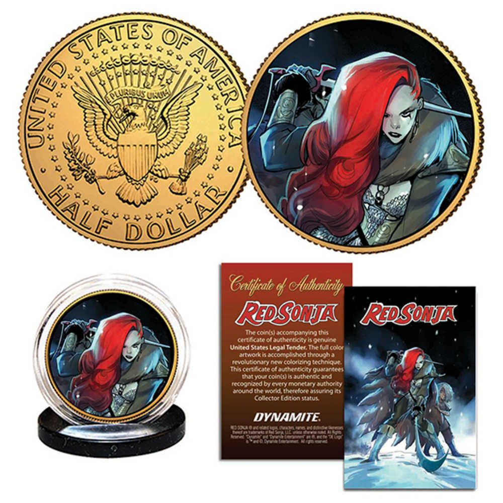 Red Sonja Andolfo Gold Collector's Coin | Dragon's Lair Comics and Fantasy Houston TX