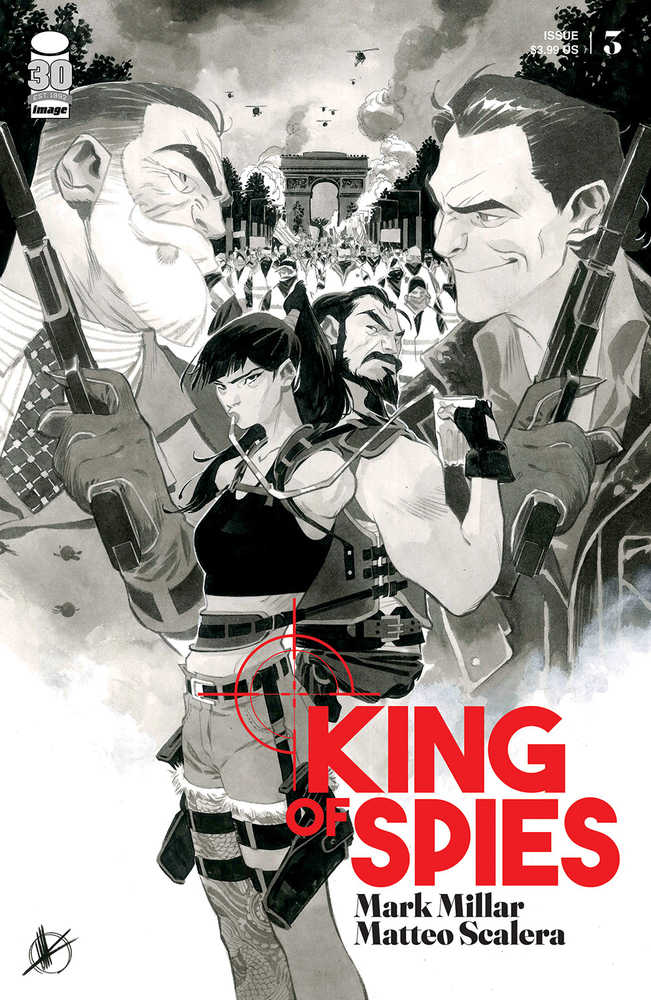 King Of Spies #3 (Of 4) Cover B Scalera Black & White (Mature) | Dragon's Lair Comics and Fantasy Houston TX